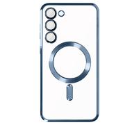 Coque MagSafe pour Samsung S23 silicone protection caméra Transparent / Bleu