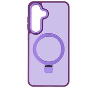 Coque pour Samsung S24 et S25 Anneau Compatible MagSafe Support Stand Violet