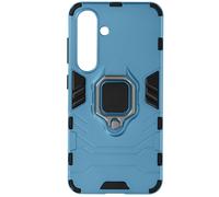 Coque pour Samsung S24 et S25 Anneau Support Bi-matière Antichoc Bleu clair