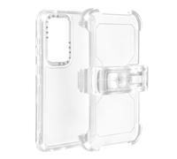 Coque pour Samsung S24 et S25 Clip Ceinture Antichoc Coins Bumper Transparent