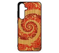 Coque Pour Samsung S24 Fe Bois Silicone Mandala Imprim¿ Zen Couleur Effet 3d Rosace Cadeau De Noel Tibetain Indien Antichoc Rouge Pour Galaxy