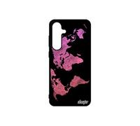 Coque pour Samsung S24 FE silicone Carte monde cover terre planete rose portable geographie atlas alu globe etui pays effet pour galaxy