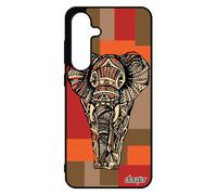 Coque Pour Samsung S24 Fe Silicone Elephant Femme Savane Dessin D'asie Animaux Tribal Housse Smartphone Zen Ethnique Azteque Cube Pour Galaxy