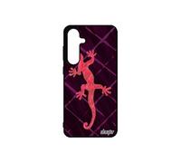 Coque pour Samsung S24 FE silicone salamandre Rouge legendaire animaux fantaisie etui noir grille femme triton lezard telephone de pour galaxy
