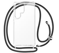 Coque pour Samsung S24 Ultra Silicone Antichoc avec Cordon Tressé 70cm Transparent