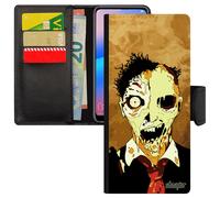 Coque pour Samsung S24 Ultra zombie halloween fin du monde squelette revenant Orange brouillard horreur flip case nuage fumee galaxy