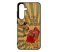 Coque Pour Samsung S25 Bois Silicone Humour J'peux Pas J'dois Garder Mon Flamand Rose Drole Oiseau Je Mobile Bd De Made In France Pour Galaxy