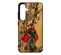 Coque Pour Samsung S25 Bois Silicone Super Geek Drole Heros Gamer Sm-S931e Jeux Video Humour Comics Gris Portable Etui Rigide Play Pour Galaxy