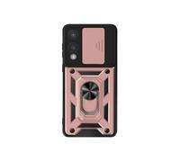 Coque pour Samsung S25 Edge Bague Support avec Protection Caméra Rose Champagne