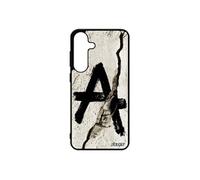 Coque pour Samsung S25+ Plus silicone anarchie rebelle telephone justice Noir graffiti idéologie mur punk symbole tatouage de pour galaxy