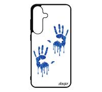 Coque Pour Samsung S25+ Plus Silicone Main Empreinte Deux Rigide Bleu Antichoc Fantaisie Homme Graphique Image Gel Housse Dessin Pour Galaxy