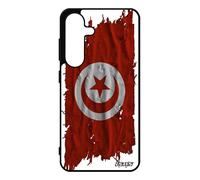 Coque Pour Samsung S25 Silicone Drapeau Tunisie Tunisien Foot Housse Telephone 4g Can Tissu De Made In France Pour Galaxy