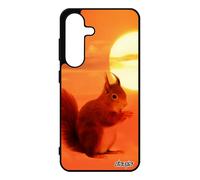Coque Pour Samsung S25 Silicone Ecureuil Roux Design Housse Animaux Petit Metal Animal Mignon Sm-S931e Couch¿ De Soleil Orange Tpu Pour Galaxy