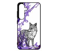 Coque Pour Samsung S25 Silicone Renard Cadeau De Noel De Protection Antichoc Art Azteque Tribal Ethnique Tpu Malin Goupil Violet Pour Galaxy