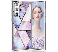 Coque pour Samsung S25 Ultra 5G Marbre Silicone Paillette Antichoc Housse Anti-Rayures Protection Bumper Case Ultra Fine Souple Anti-Choc Étui pour Samsung Galaxy S25 Ultra 5G/4G Coque Mince (Violet)