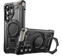 SUPCASE Coque pour Samsung Galaxy S25 Ultra avec Support Anneau Pliable (UB Grip) [MagSafe Compatible] [Adapté au S Pen] [Protection Militaire] Coque Magnétique Robuste pour S25 Ultra, Noir