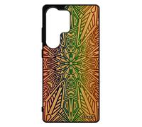 Coque Pour Samsung S25 Ultra En Bois Veritable Silicone Mandala Tibetain Zen Nepal Symbole Unique Tpu Rigide Violet Jolie Floral Pour Galaxy