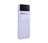 Coque pour Samsung Z Flip 4 en Cuir Compatible, Charge Sans Fil, lavande