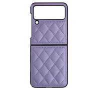 Coque pour Samsung Z Flip 4 Simili cuir Rhombique Série Rhombus Chic lavande