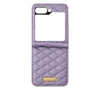 Coque pour Samsung Z Flip 5 Simili Cuir Rhombique Pliable Collection Geo Violet