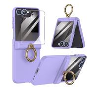 Coque pour Samsung Z Flip 7,Coque Z Flip 7 avec Anneau Bague & Protection D'écran,Ultra Fine Légère avec Charnière Antichoc Case Cover Galaxy Z Flip 7 (Violet)