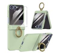 Coque pour Samsung Z Flip 7,Coque Z Flip 7 avec Anneau Bague & Protection D'écran,Ultra Fine Légère avec Charnière Antichoc Case Cover Galaxy Z Flip 7 (Vert)