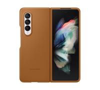 Samsung Coque en Cuir Marron Clair Galaxy Z Fold 3, Beige