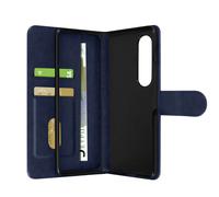 Coque pour Samsung Galaxy Z Fold 4 Clapet Portefeuille Languette Magnétique bleu nuit