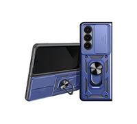 Coque pour Samsung Z Fold 6 Bague Support Cache caméra coulissant Bleu Nuit