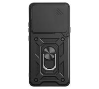 Coque pour Motorola Signature avec Bague Support et Cache Caméra Coulissant Noir