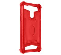 Coque pour Smartphone 4.7'' à 5'' Souple Coins Bumper Portecarte Amovible Rouge