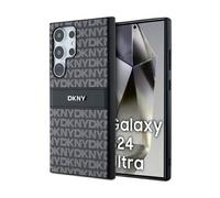 Coque pour smartphone - DKNY - Samsung Galaxy S24 Ultra - Cuir Mono Stripe - Logo Métallique - Noir
