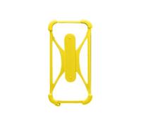 Coque pour Smartphone Universel Silicone Coins bumper Antichoc Béquille support jaune