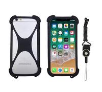 Coque pour Solana Saga Seeker Chapitre 2 Absorption des Chocs Bumper Cover Protective Rubber Silicone Phone Case pour Doro 8100 8200 8035 1380 1370 1360 avec une sangle (Noir)