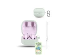 Coque pour Sony LinkBuds Clip WF-LC900 en Silicone Liquide,Étui de Protection Antichoc Ultra-Mince,Powfix Housse Soft-Touch Anti-Rayures avec Mousqueton,Compatible Charge sans Fil - Vert Matcha