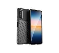 Coque pour Sony Xperia 10 IV - housse etui silicone gel thunder + verre trempe - NOIR -
