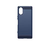 Coque pour Sony Xperia 5 V Flexible Effet Carbone Classic Carb Bleu Nuit