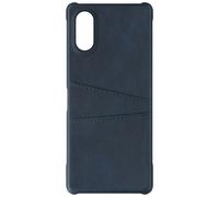 Coque pour Sony Xperia 5 V Porte-Cartes Rigide revêtement Simili Cuir Bleu