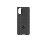 Coque pour Sony Xperia 5 V Silicone Motif relief Rugged Shield Noir