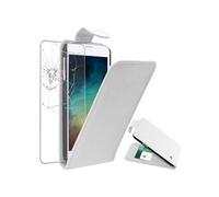 Coque pour Sony Xperia E3 D2203 PU Cuir Rabat Flip, Blanc + Film VERRE Trempé