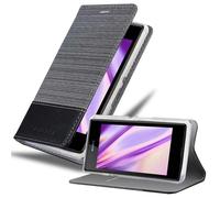cadorabo Coque pour Sony Xperia E3 en Gris Noir - Housse Protection avec Fermoire Magnétique, Stand Horizontal et Fente Carte - Portefeuille Etui Poche Folio Case Cover