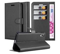 cadorabo Coque pour Sony Xperia L3 en Noir DE Jais - Housse Protection avec Fermoire Magnétique, Stand Horizontal et Fente Carte - Portefeuille Etui Poche Folio Case Cover