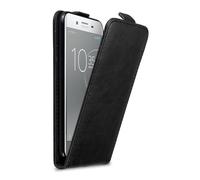 cadorabo Coque pour Sony Xperia XZ Premium en Noir Nuit - Housse Protection en Style Flip avec Fermoire Magnétique - Etui Poche Folio Case Cover