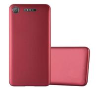 cadorabo Coque pour Sony Xperia XZ1 en Metallic Rouge - Housse Protection Souple en Silicone TPU avec Anti-Choc et Anti-Rayures - Ultra Slim Fin Gel Case Cover Bumper