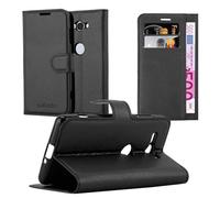 cadorabo Coque pour Sony Xperia XZ2 Compact en Noir DE Jais - Housse Protection avec Fermoire Magnétique, Stand Horizontal et Fente Carte - Portefeuille Etui Poche Folio Case Cover