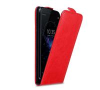 cadorabo Coque pour Sony Xperia XZ2 Compact en Rouge DE Pomme - Housse Protection en Style Flip avec Fermoire Magnétique - Etui Poche Folio Case Cover