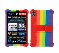 Coque pour tablette Alldocube iPlay 70 mini Pro 2025 8,4" avec béquille en PC, silicone souple, lavable, coin épais résistant aux chocs, arc-en-ciel