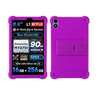 Coque pour tablette Alldocube iPlay 70 mini Pro 2025 8,4" avec béquille en polycarbonate - Silicone souple - Lavable - Coins épais - Antichoc - Violet
