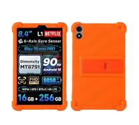 Coque pour tablette Alldocube iPlay 70 mini Pro 2025 8,4" avec béquille en polycarbonate - Silicone souple - Lavable - Coins épais - Antichoc - Orange