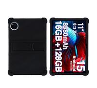 Coque pour tablette DOOGEE U11/U11 Pro, TECLAST P50/P50s 11" avec béquille en PC, silicone souple, lavable, coin épais résistant aux chocs, noir